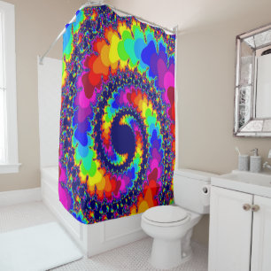 Saure Reise-Regenbogen-Spiralen-kundenspezifischer Duschvorhang