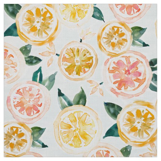 SAURE RÜCKFLUSS Zitronen-Zitrusfrucht-Scheiben Stoff (Muster)