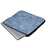 Säure waschen blaue Denim, nah-up Textur. Laptopschutzhülle (Vorne Knopf)