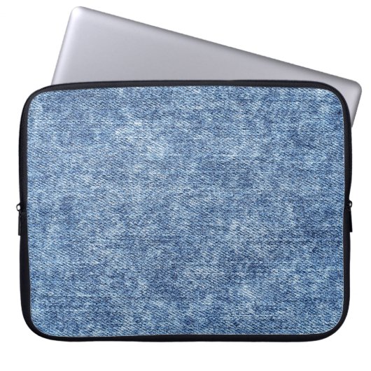 Säure waschen blaue Denim, nah-up Textur. Laptopschutzhülle (Vorderseite)