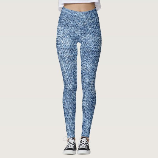 Säure waschen blaue Denim, nah-up Textur. Leggings (Vorderseite)
