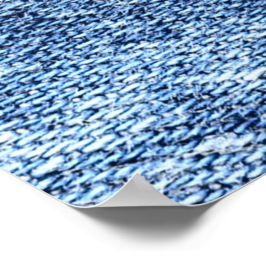 Säure waschen blaue Denim, nah-up Textur. Poster (Ecke)