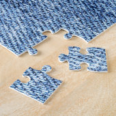 Säure waschen blaue Denim, nah-up Textur. Puzzle (Seite)