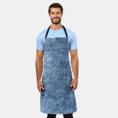 Säure waschen blaue Denim, nah-up Textur. Schürze (Getragen)