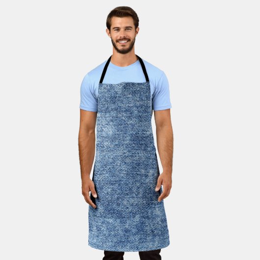 Säure waschen blaue Denim, nah-up Textur. Schürze (Getragen)