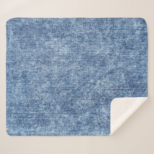 Säure waschen blaue Denim, nah-up Textur. Sherpadecke (Vorderseite (Horizontal))