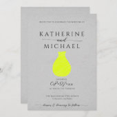 Säuregelb und grau ästhetisch | Hochzeit Einladung (Vorne/Hinten)