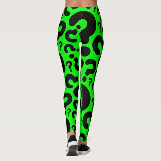 Säuregrün Fragezeichen Leggings (Rückseite)