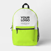 Säuregrün | Personalisiertes Firmenlogo und Text Bedruckter Rucksack (Vorderseite)