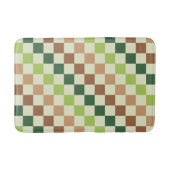 Säuregrün-schwarzes Schachbrettmuster-Badezimmerte Badematte (Vorderseite)