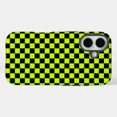 Säuregrün-schwarzes Schachbrettmuster Case-Mate iPhone Hülle (Rückseite (Horizontal))