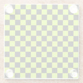 Säuregrün-schwarzes Schachbrettmuster Glasuntersetzer (Rückseite)
