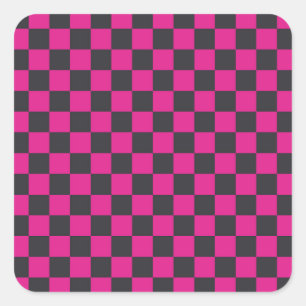 Säuregrün-schwarzes Schachbrettmuster quadratische Quadratischer Aufkleber