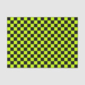Säuregrün-schwarzes Schachbrettmuster Seidenpapier (Vorderseite)