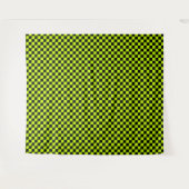 Säuregrün-schwarzes Schachbrettmuster Wandteppich (Vorderseite (Horizontal))