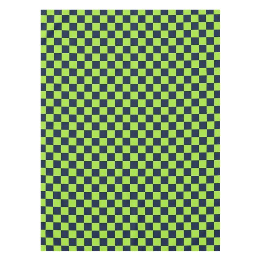 Säuregrüne schwarze Schachbrettmuster-Tischdecke Tischdecke (Vorderseite)