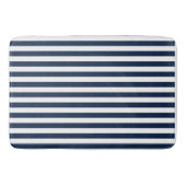 Saures Blau und Weiße Streifen Bath Mat Rug Badematte (Vorderseite)