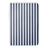 Saures Blau und Weiße Streifen Bath Mat Rug Badematte (Vorderseite Vertikal)