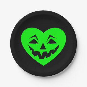 saures grün halloween herz gothic valentine unheim pappteller