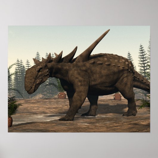 Sauropelta dinosaur - 3D rendern Poster (Vorne)