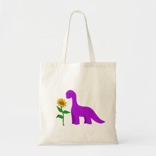 Sauropod und Sonnenblume Tragetasche
