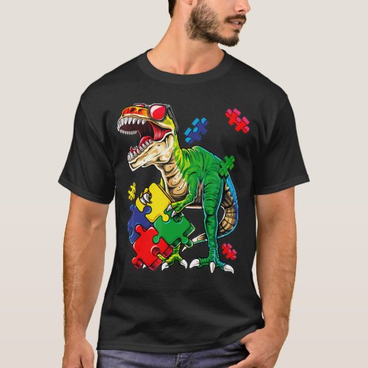 Saurus Dinosaur Saurus Autism Awareness T-Shirt (Vorderseite)