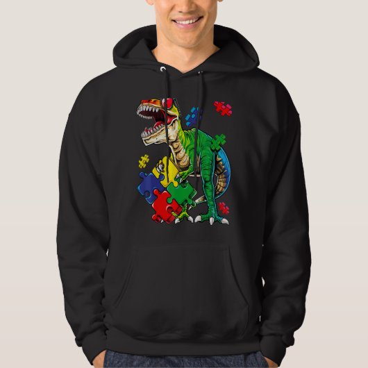 Saurus Dinosaur Saurus Autismus Bewusstsein Hoodie (Vorderseite)