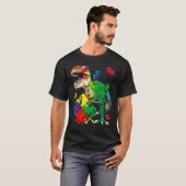 Saurus Dinosaur Saurus Autismus-Bewusstsein T-Shirt (Vorne ganz)
