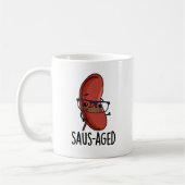 Saus-aged Funny Old Sausage Puns Kaffeetasse (Links)
