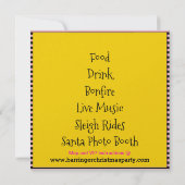 Sausage Dog Frohes Weihnachtsfest Party Einladung (Rückseite)