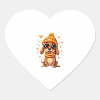Sausage Dog Heart Doxie Girl Valentine's Day Women Herz-Aufkleber