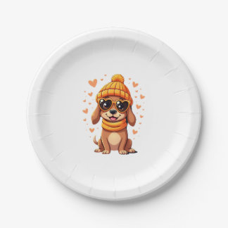 Sausage Dog Heart Doxie Girl Valentine's Day Women Pappteller