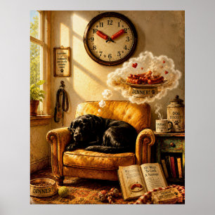 Sausage O’Clock Dreamtime – Surrealer Hundekunst Poster