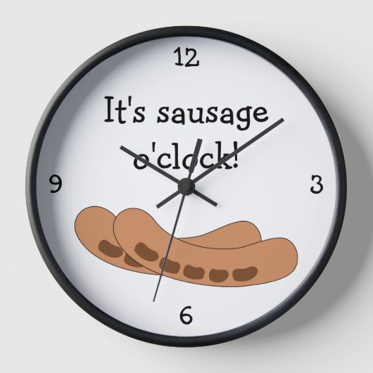 Sausage O'Clock Spaß Food Grafik Wanduhr (Vorderseite)