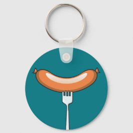 Sausage on a fork schlüsselanhänger