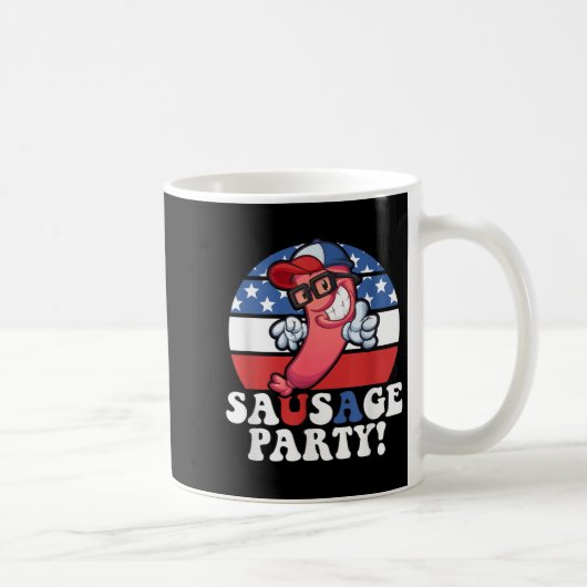 Sausage Party American Flag Usa Bbq Funny 4th Of J Kaffeetasse (Rechts)