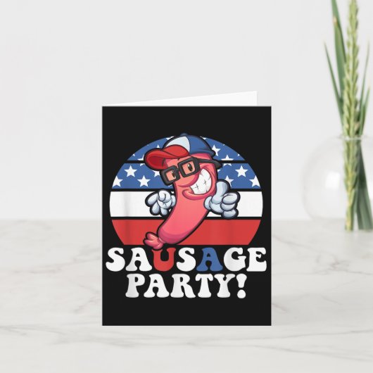 Sausage Party American Flag Usa Bbq Funny 4th Of J Karte (Vorderseite)