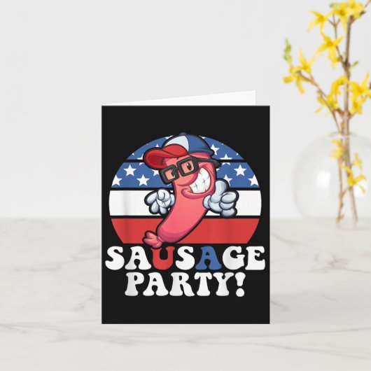 Sausage Party American Flag Usa Bbq Funny 4th Of J Karte (Gelbe Blume)