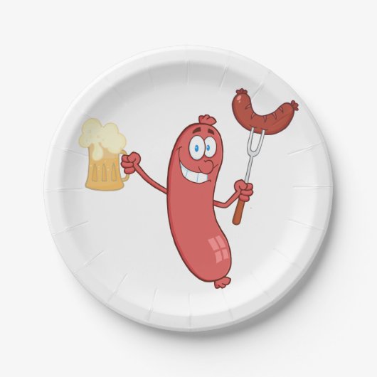 Sausages And Beer Pappteller (Vorderseite)