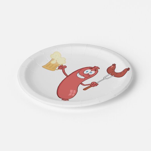 Sausages And Beer Pappteller (Schrägansicht)