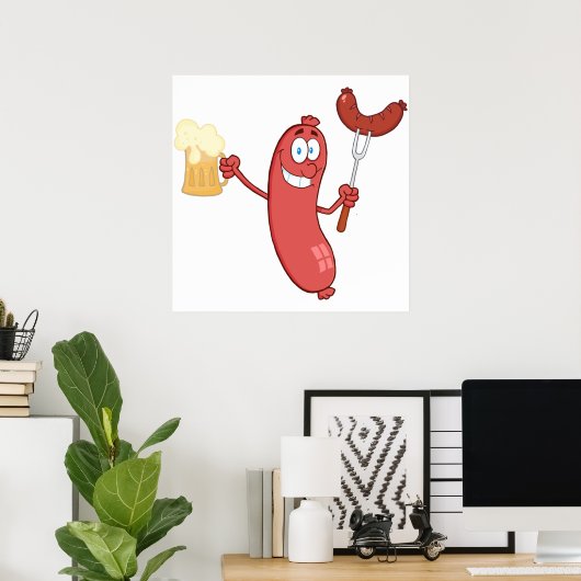 Sausages And Beer Poster (Heimbüro)