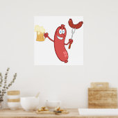 Sausages And Beer Poster (Küche)