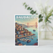 Sausalito California Postkarte (Stehend Vorderseite)