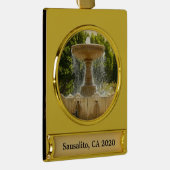 Sausalito Fountain California Travel Fotografy Banner-Ornament Gold (Rechts)