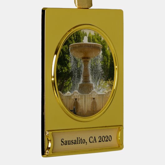 Sausalito Fountain California Travel Fotografy Banner-Ornament Gold (Rechts)