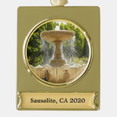 Sausalito Fountain California Travel Fotografy Banner-Ornament Gold (Vorderseite)