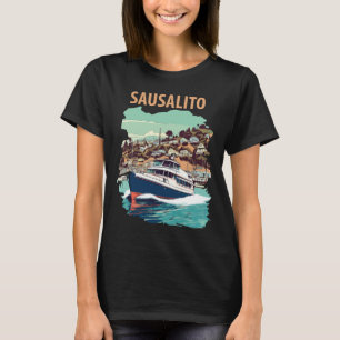 Sausalito Kalifornien Hafen Retro Reise T-Shirt