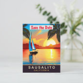 Sausalito, Kalifornien, Travel Postcard, Save The Date (Stehend Vorderseite)