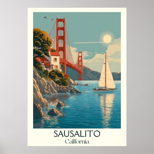 Sausalito Kunst, Dichtung und Musik | Charmante Bu Poster (Vorne)