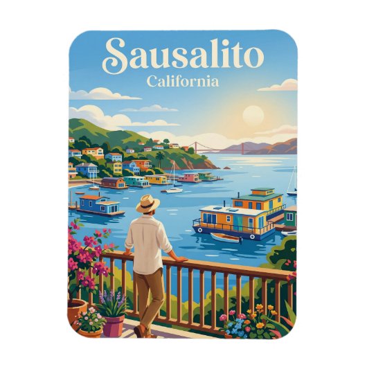 Sausalito USA Magnet (Vertikal)